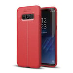 Samsung Galaxy S8 Plus      Leather Texture Case    Red