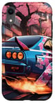 Coque pour iPhone XR JDM R34 Drift Racing Tuning Voiture Tokyo Skyline At Night Cadeau