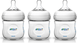 125ml 3-pack Nappflaska - Philips Avent Natural