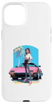 Coque pour iPhone 15 Plus Fille de style anime et manga devant une voiture de sport rose