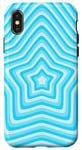 iPhone X/XS Blue Star Retro Coffee Latte Y2K Aesthetic Pattern Case