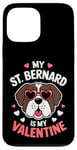 iPhone 13 Pro Max St Bernard My Valentines Hearts Day Dog Mom Dad Case