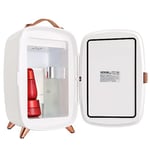 VEVOR Mini Frigo 6 L 8 Canettes de 330 mL Mini Réfrigérateur Portable USB/Adaptateur Petit Frigo Cosmétique Garder au Froid 0 ℃ Miroir HD Lumière LED pour Aliments Boissons Médicaments Cosmétiques