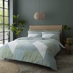 Catherine Lansfield Bedding Larsson Geo Green Duvet Cover 240x220+65x65(2)