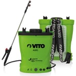 Pulvérisateur à batterie Lithium Vito Garden 12V/6AH - 16L - 6 bars - Poids léger - Chargeur inclus - Vert - Végétaux jardin toitures