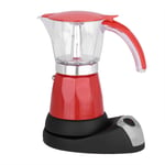 Simlug Electric Coffee Maker, 300ml/6 Cups 480W Electric Moka Pot Detachable Kitchen Stovetop Coffee Maker(Red)