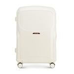 WITTCHEN Lady 2 Stylish Large Suitcase Travel Luggage Hard-Wearing Polycarbonate Trolley 4 Double Wheels TSA Combination Lock 4,6 kg 101 L Size L Cream Elements in Rose Gold