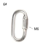 Stainless Steel Carabiner Hook Oval Screwlock Quick Link Lock Ring Hook Chain Rope Connector Buckle Locked Hook Safety Snap Hook - Type 6cm