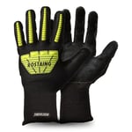 ROSTAING Gants RESCUEPRO - Paire de Gants de Chantier - Pour Gros Travaux Intensifs - Gants Avec Renforts Jaune Fluo pour les Activités de Bricolage - Gants Anti-Coupure - Gants Protection des Chocs