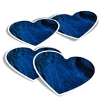 4x Heart Stickers - Dark Blue Black Ink Art Painting Paint #44835