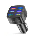 USB-billaddare Bil Multiport Power QC3.0 Adapter 6 USB-portar Telefon GPS Laddare för Android/iOS-enheter Svart