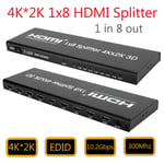 1x8 4K*2K  Splitter Switcher 1 in 8 Out For TV Box DVD Player Laptop HDTV