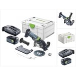 Dsc-agc 18-125 fh EB-Basic Système de tronçonnage à main libre sans fil 18 v 125 mm Brushless + 1x batterie 5,0 Ah + chargeur + Systainer - Festool