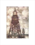 Wee Blue Coo PAINTING LIGHTHOUSE SEA TALLSHIP ROBINSON SONG ENGLISH FRAMED ART PRINT B12X7417