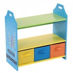 NEW! Colourful Childrens Toy Storage Crayon Unit Shelves with 3 Drawers Chest