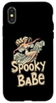 Coque pour iPhone X/XS Spooky Babe Déguisement rétro d'Halloween