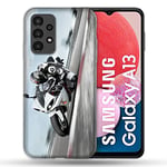 Coque pour Samsung Galaxy A13 / A04S Moto Course GP Blanche