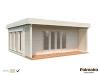 Abri de jardin en bois épicéa Caroline Palmako 20,2m² H. 2,57m x l. 5,84m