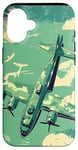 Coque pour iPhone 16 Bombardier B-17G Green Pop Art Tropical B-17 Flying Fortress de la Seconde Guerre mondiale