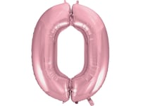 Godan Foil Balloon Number "0" Light Pink 92Cm