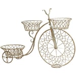 Biscottini Bicyclette porte-fleurs en fer forgé L90xPR28,5xH63 - Jardinière d'extérieur - Porte-pots pour plantes d'extérieur - Piédestal pour plantes