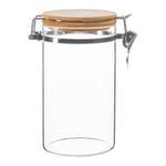 Glass Storage Jar with Wooden Clip Lid 1 Litre