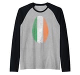 Ireland Flag Fingerprint Irish Gift for Irish People Raglan Baseball Tee