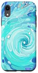 iPhone XR Swirl Blue Color Illustration Pattern Abstract Art Case