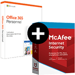 Pack Microsoft 365 Personnel + McAfee Internet Security - 1 appareil - Renouvellement 1 an