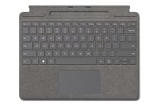 Microsoft Surface Pro Signature Keyboard - tastatur - med accelerometer, touchpad, Surface Slim Pen 2 opbevaring og opladningsbakke - QWERTZ - tysk - platinum - med Slim Pen 2 Indgangsudstyr