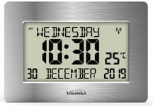 Radio Controlled Large LCD Wall Clock for DEMENTIA & ALZHEIMER SUFFERERS