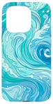 iPhone 15 Pro Swirl Blue Color Illustration Pattern Abstract Art Case