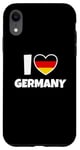 Coque pour iPhone XR I Love Germany avec le drapeau allemand et le coeur