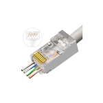 Nettverk RJ45-plugg STP Cat6a - 100stk 50µ gull kontakter for 26/7AWG kabel
