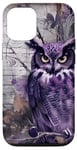 Coque pour iPhone 13 Pro Hibou violet nuit Halloween sombre gothique éphémère