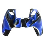 Playstation 5 / PS5 Silikon Skin Skal Fodral Camouflage Anti-Slip Skydd - Blå Vit Svart