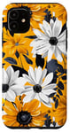 Coque pour iPhone 11 Motif floral floral rétro bohème jaune