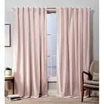 Exclusive Home Curtains Paire de Rideaux en Velours épais filtrant la lumière avec languettes cachées, 132,1 x 243,8 cm, Blush