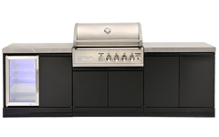 Crossray Outdoor Kitchen 4 Burner BBQ, Single fridge & Double Cabinet TC4K07