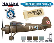 Hataka Hobby Bleu Line BS01 - Polish Air Force Paint Set - 4 x 17 ML