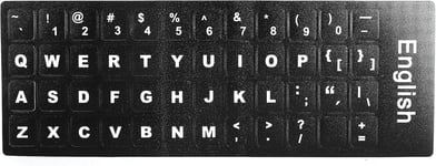 Autocollants Universels Pour Clavier Anglais,Autocollants De Remplacement Pour Clavier D'Ordinateur Fond Noir Avec Lettrage Blanc Pour Ordinateur Portable 10-17 Pouces