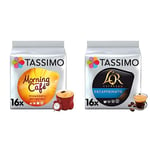 Tassimo Morning Café Coffee Pods x16 (Pack of 5, Total 80 Drinks) & L'OR Espresso Decaffeinato Coffee Pods x16 (Pack of 5, Total 80 Drinks)