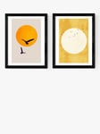 EAST END PRINTS Kubistika 'Golden Sun' Framed Print, Set of 2