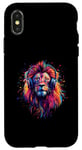 iPhone X/XS Colorful Artistic Lion Headphones Safari Animal Case