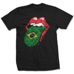 The Rolling Stone Men's Brazil Tongue Short Sleeve T-Shirt, Black, Small