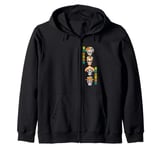 Dia de los Muertos Day of the Dead Sugar-Skulls Vertical Zip Hoodie