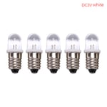 5st E10 LED-lampa DC 3V 4,5V Instrument Glödlampa Indikatorlampa Fla white DC3V