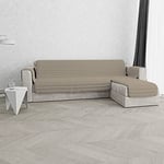 Italian Bed Linen Housse de canapé avec méridienne, Tissu extérieur Microfibre + Rembourrage Polyester, Taupe, 190 cm