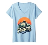 Womens Funny Outdoor Camping Go Where The Peace Is Men Women Camper V-Neck T-Shirt