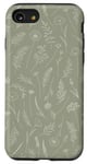 iPhone SE (2020) / 7 / 8 Wildflower Leaves Botanical Plant Line Art Sage Green Case